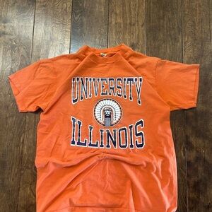 University of Illinois Orange T-Shirt 1980s single stitch